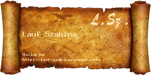 Lauf Szabina névjegykártya